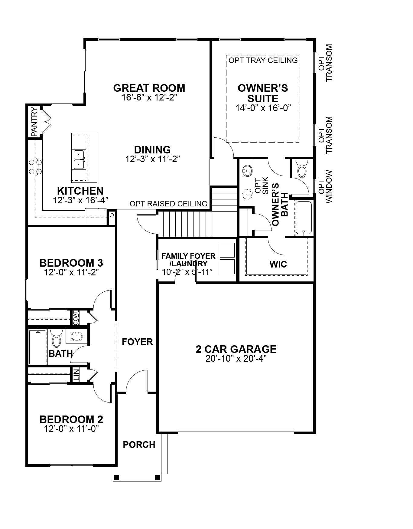 Franklin first floor plan, McKelvey Homes