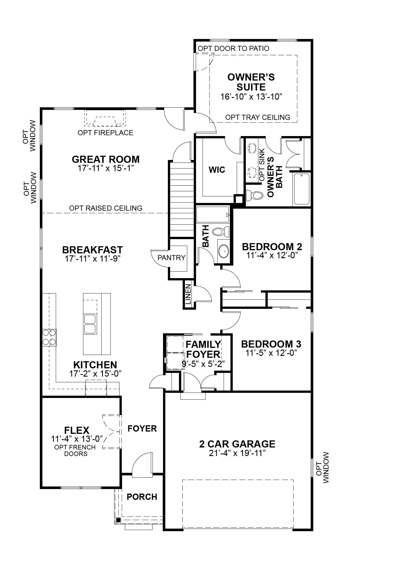 Hamilton II first floor plan, McKelvey Homes