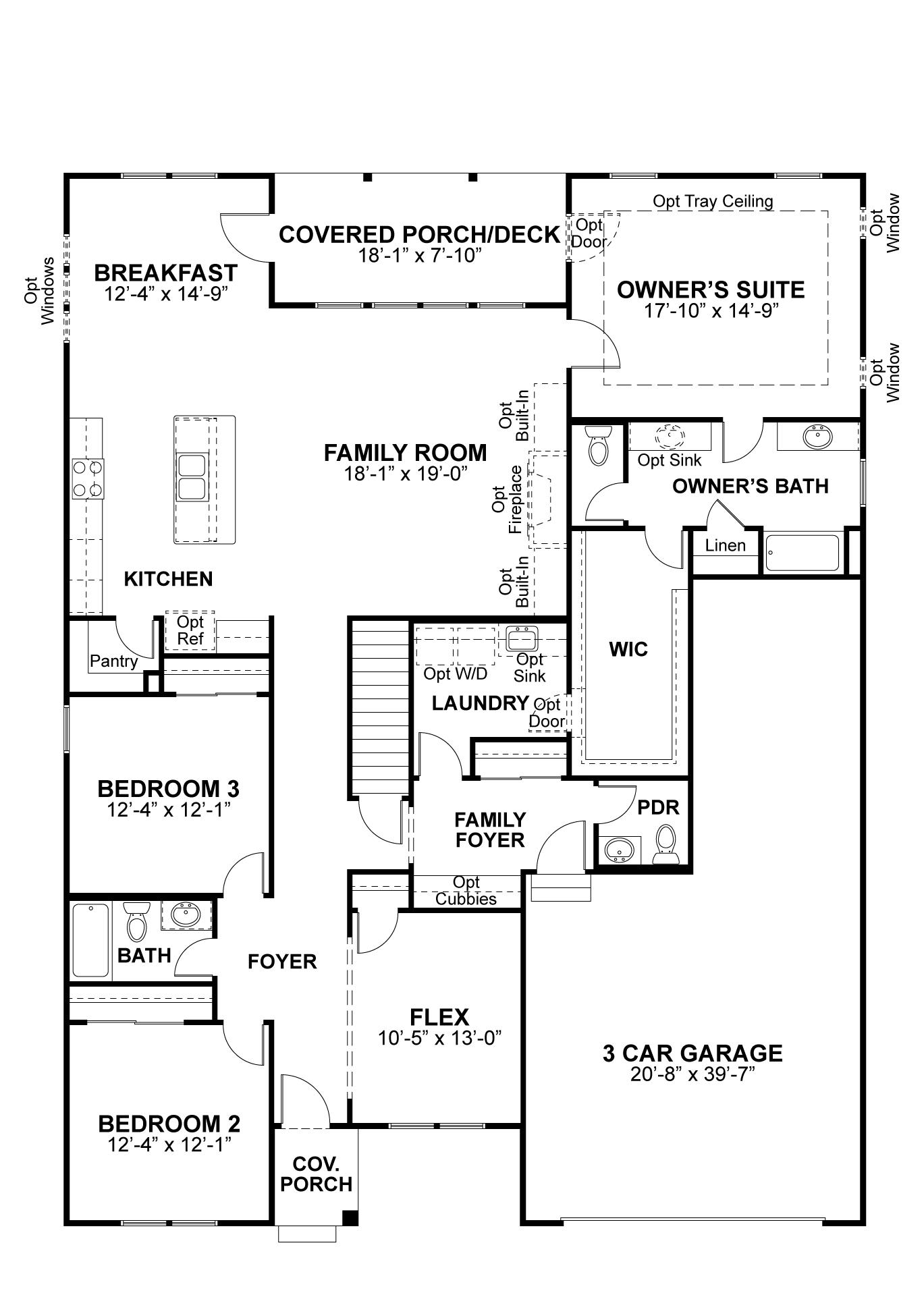 Jefferson first floor plan, McKelvey Homes