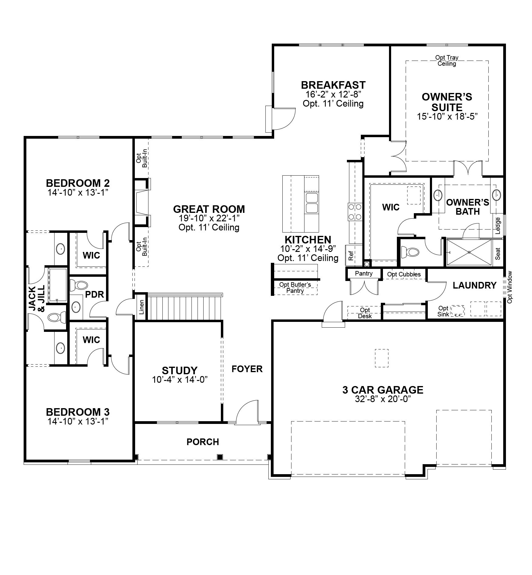 LaSalle first floor plan, McKelvey Homes