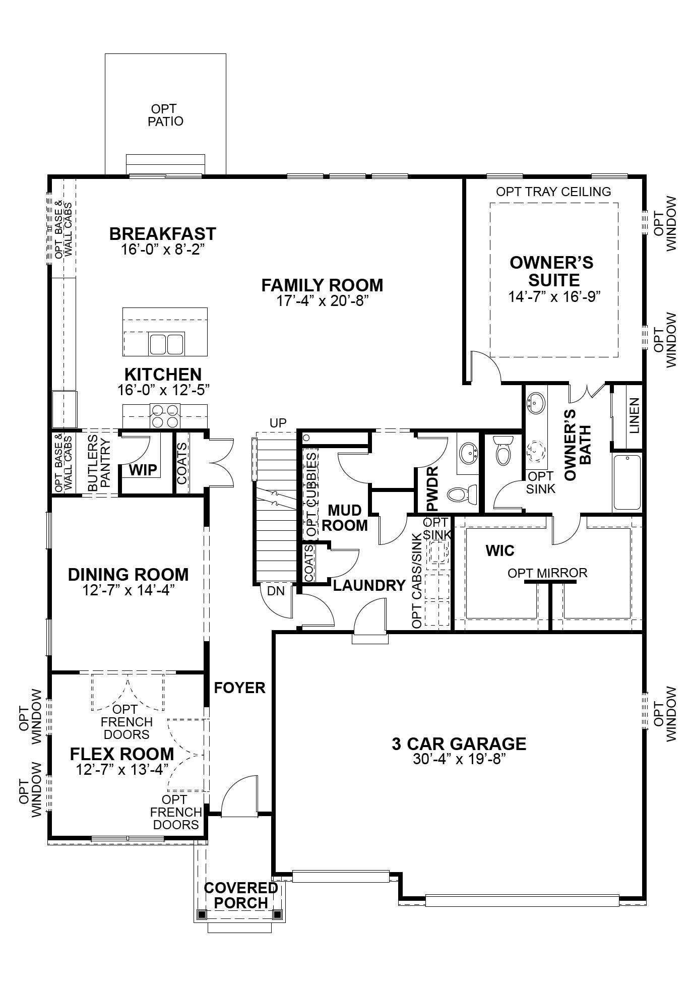 Madison II first floor plan, McKelvey Homes