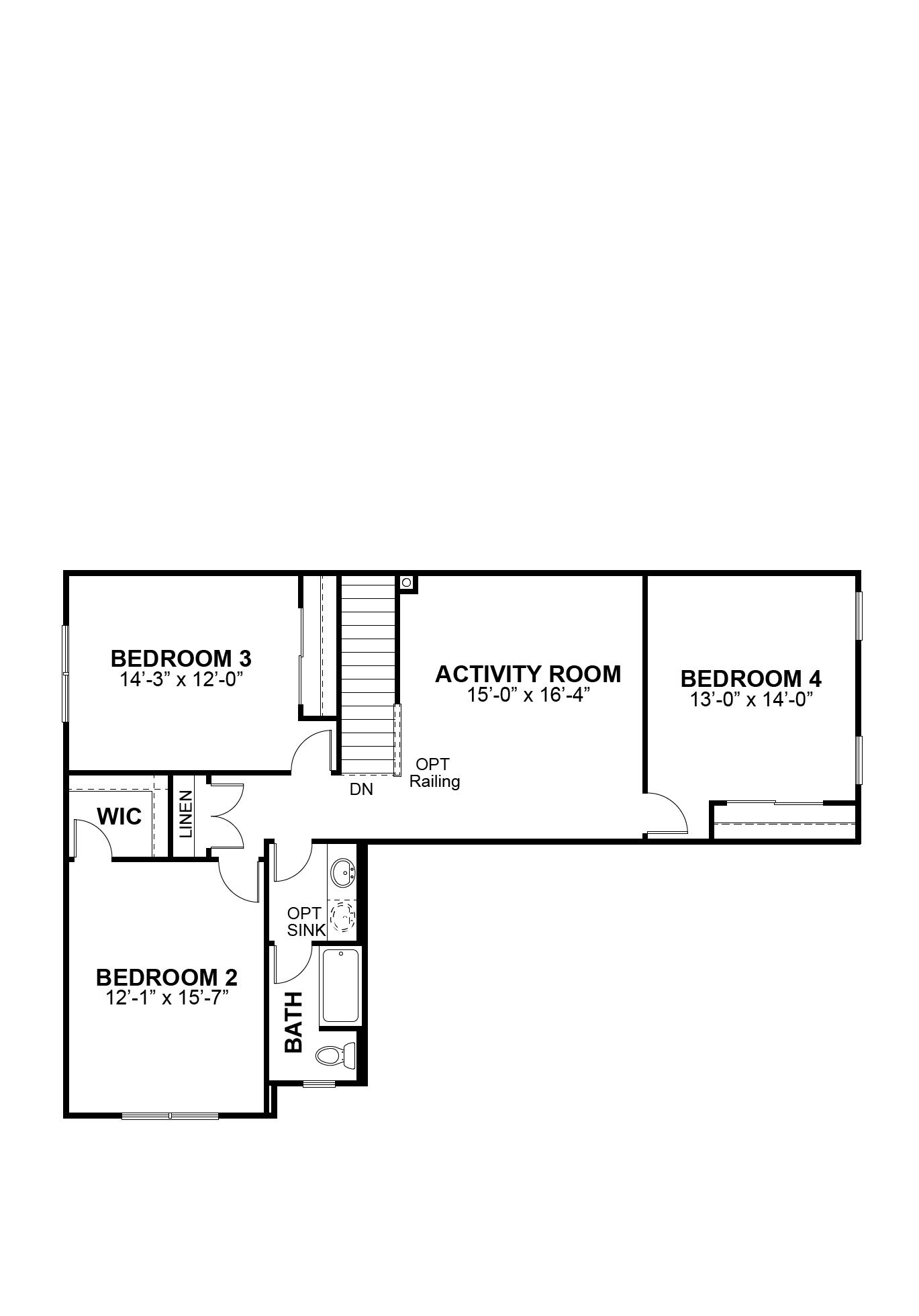 Madison II second floor plan, McKelvey Homes