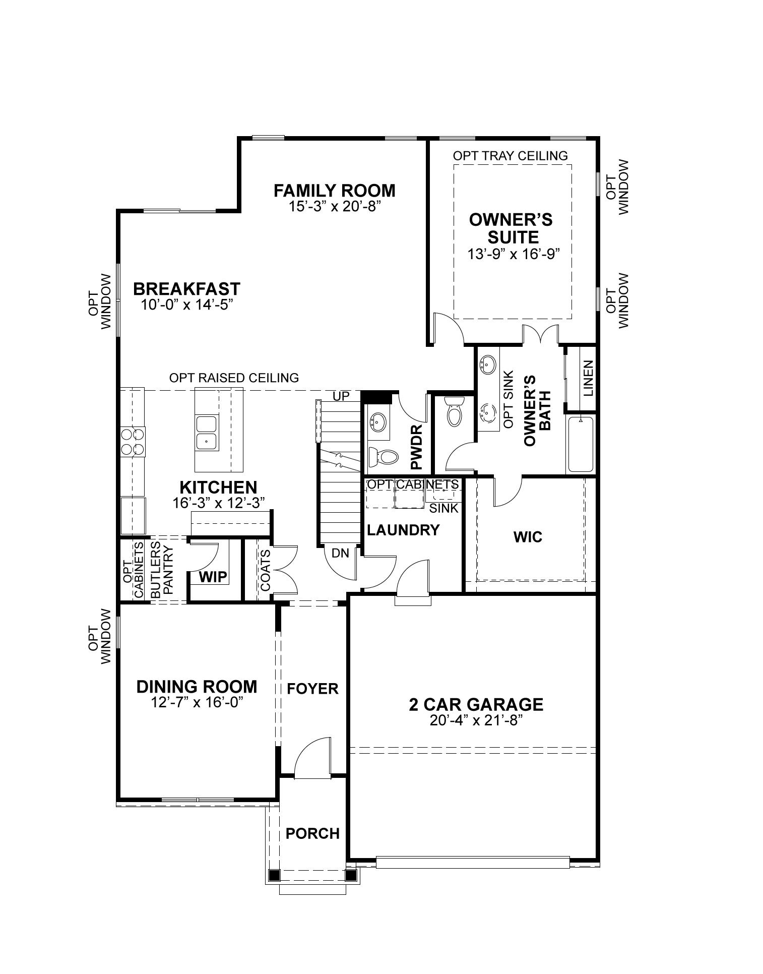Madison first floor plan, McKelvey Homes