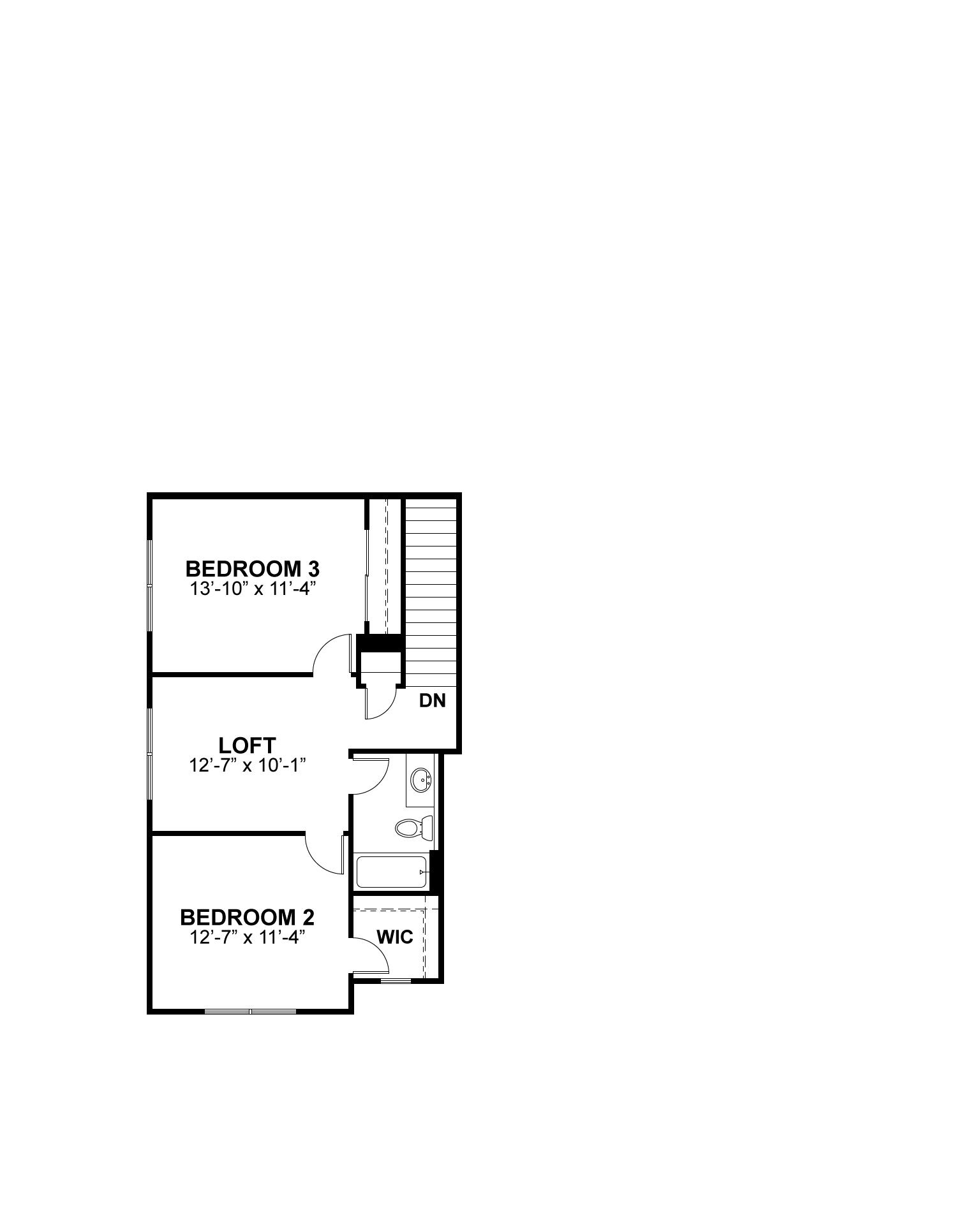 Madison second floor plan, McKelvey Homes