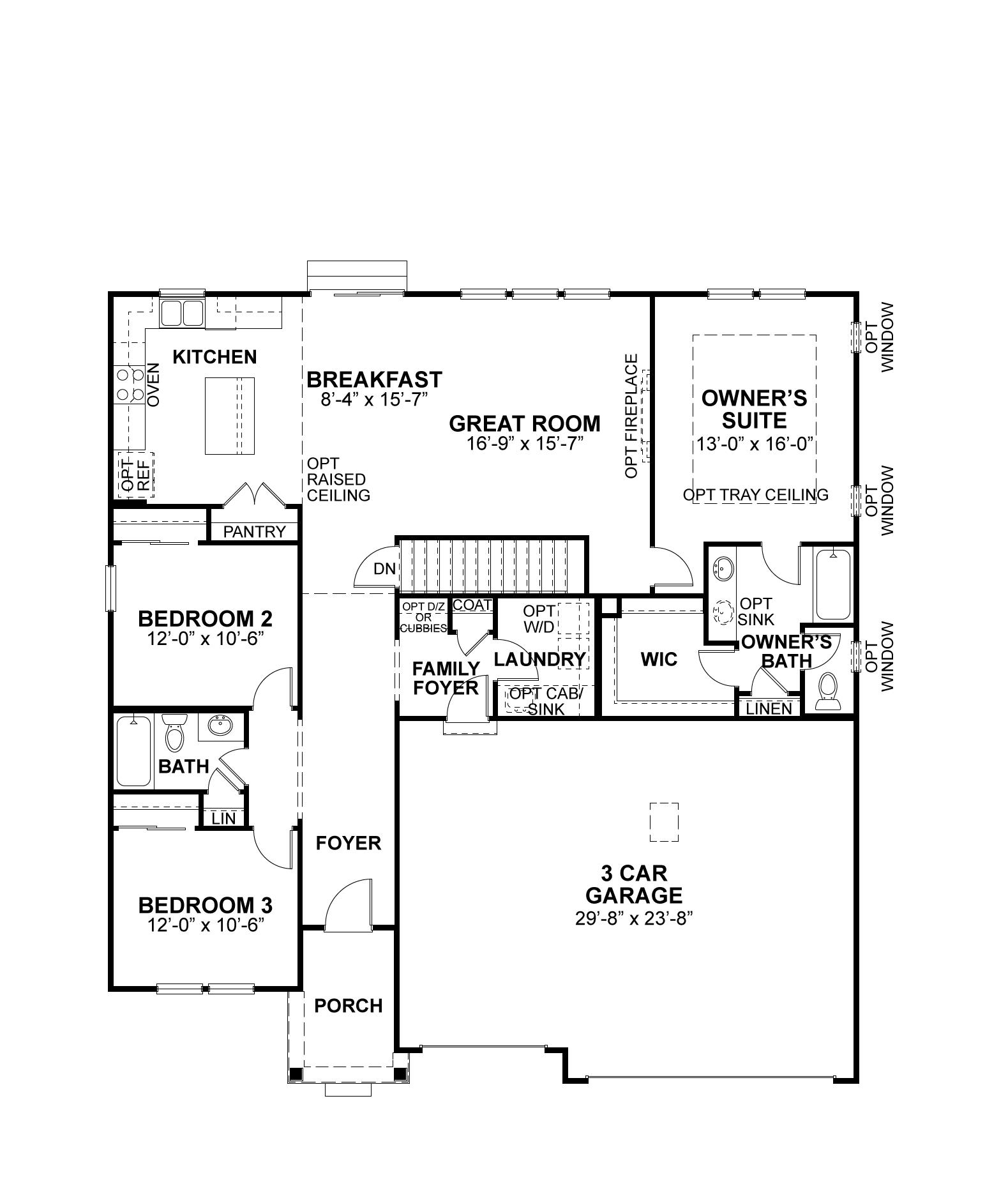 McKinley first floor plan, McKelvey Homes