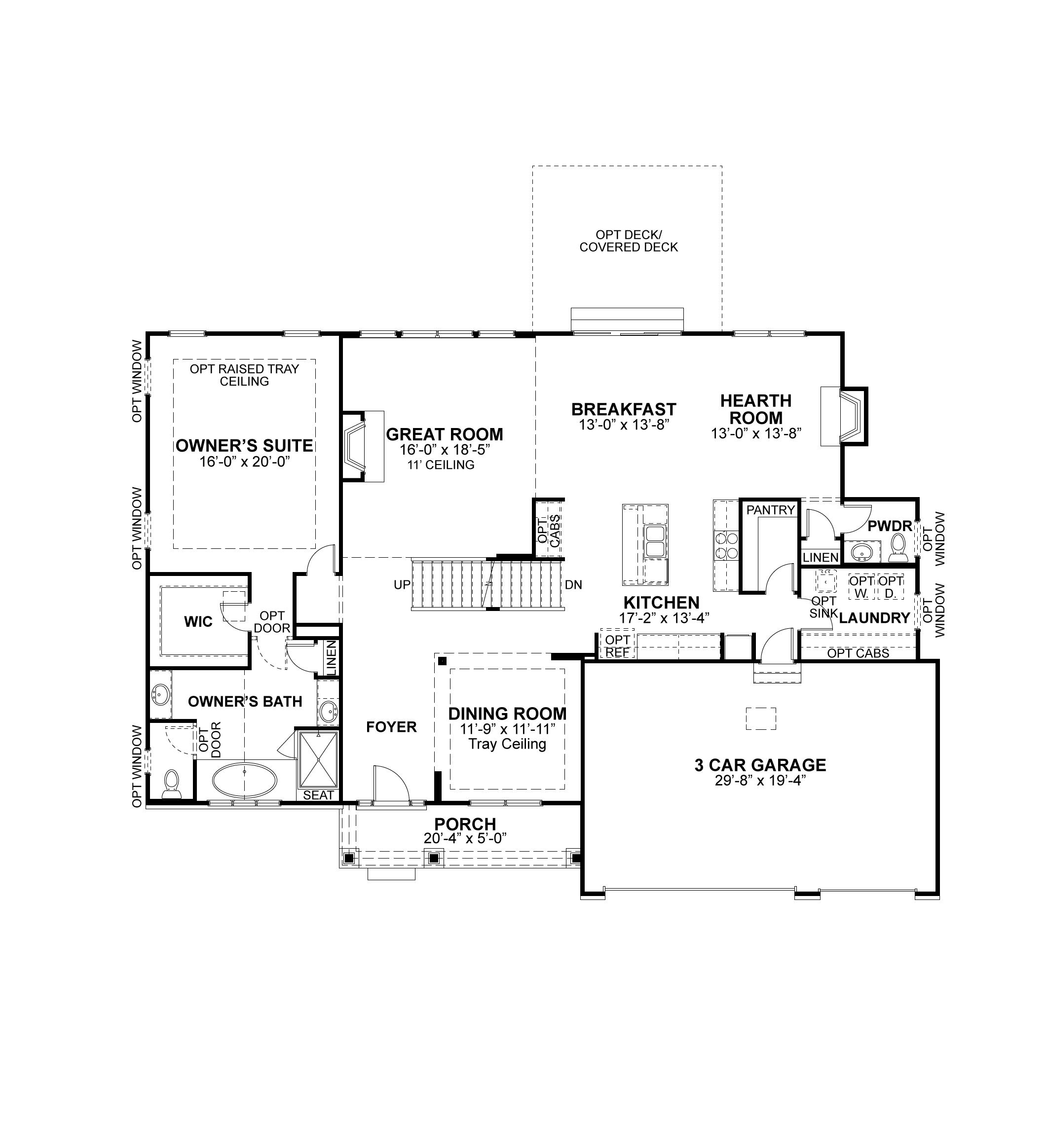 Muirfield first floor plan, McKelvey Homes