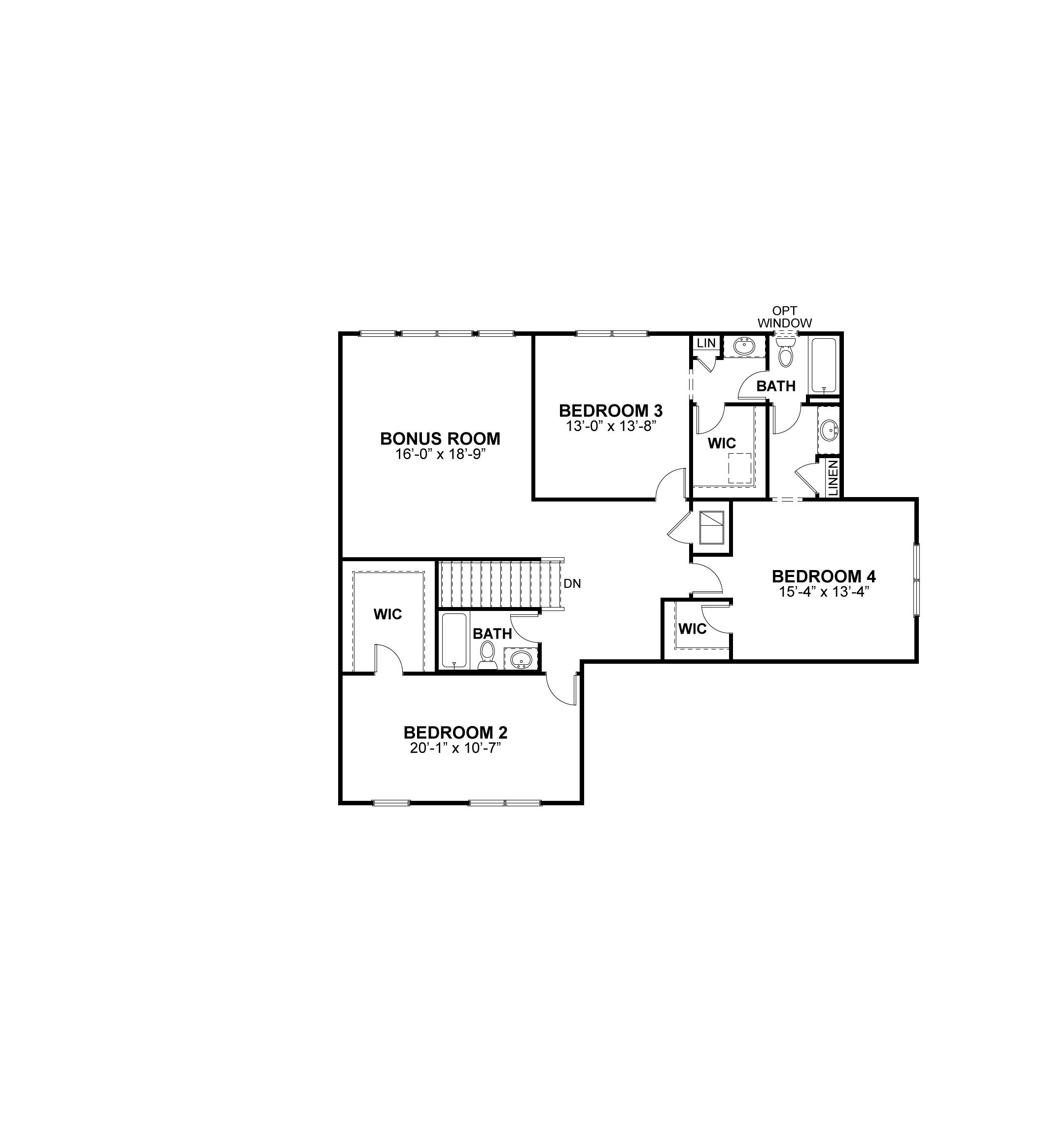 Muirfield second floor plan, McKelvey Homes