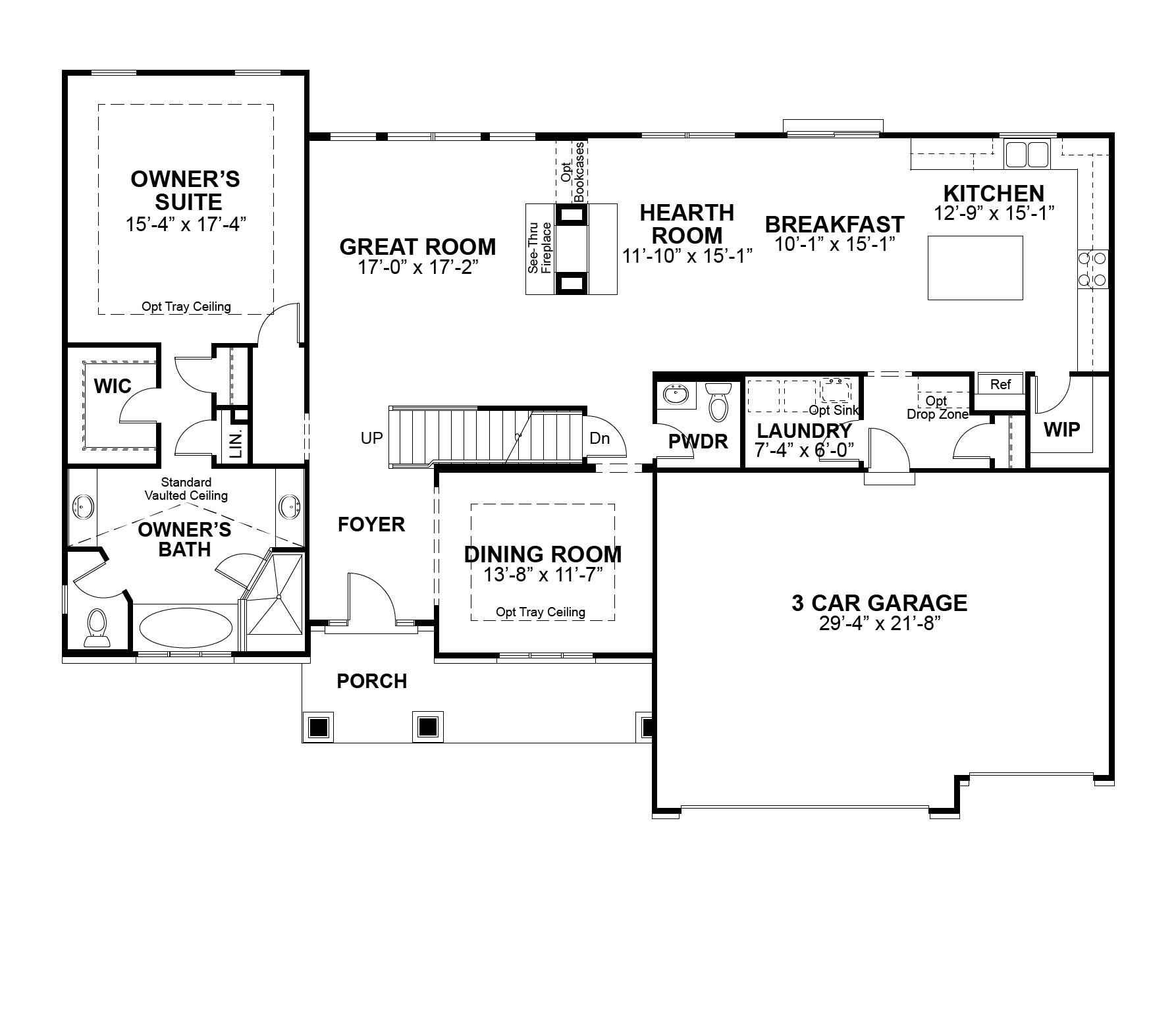 Provence first floor plan, McKelvey Homes