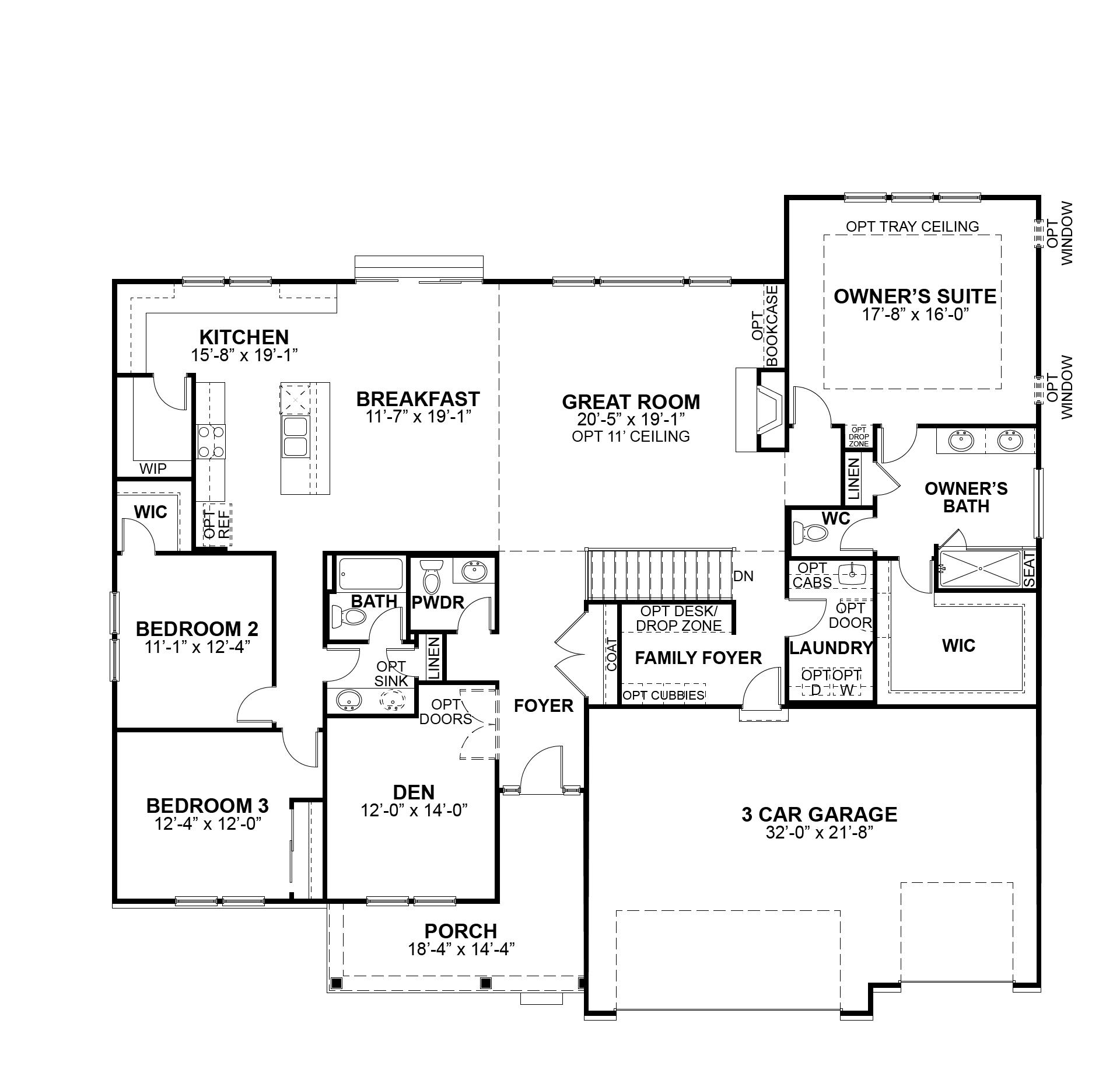Stockton first floor plan, McKelvey Homes