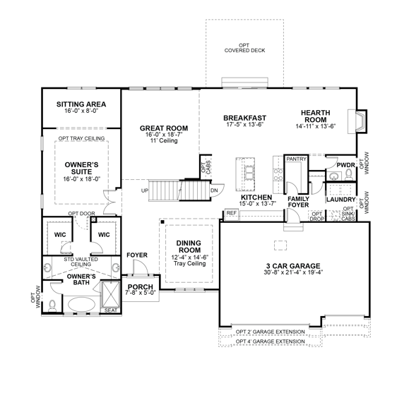 Turnberry first floor plan, McKelvey Homes