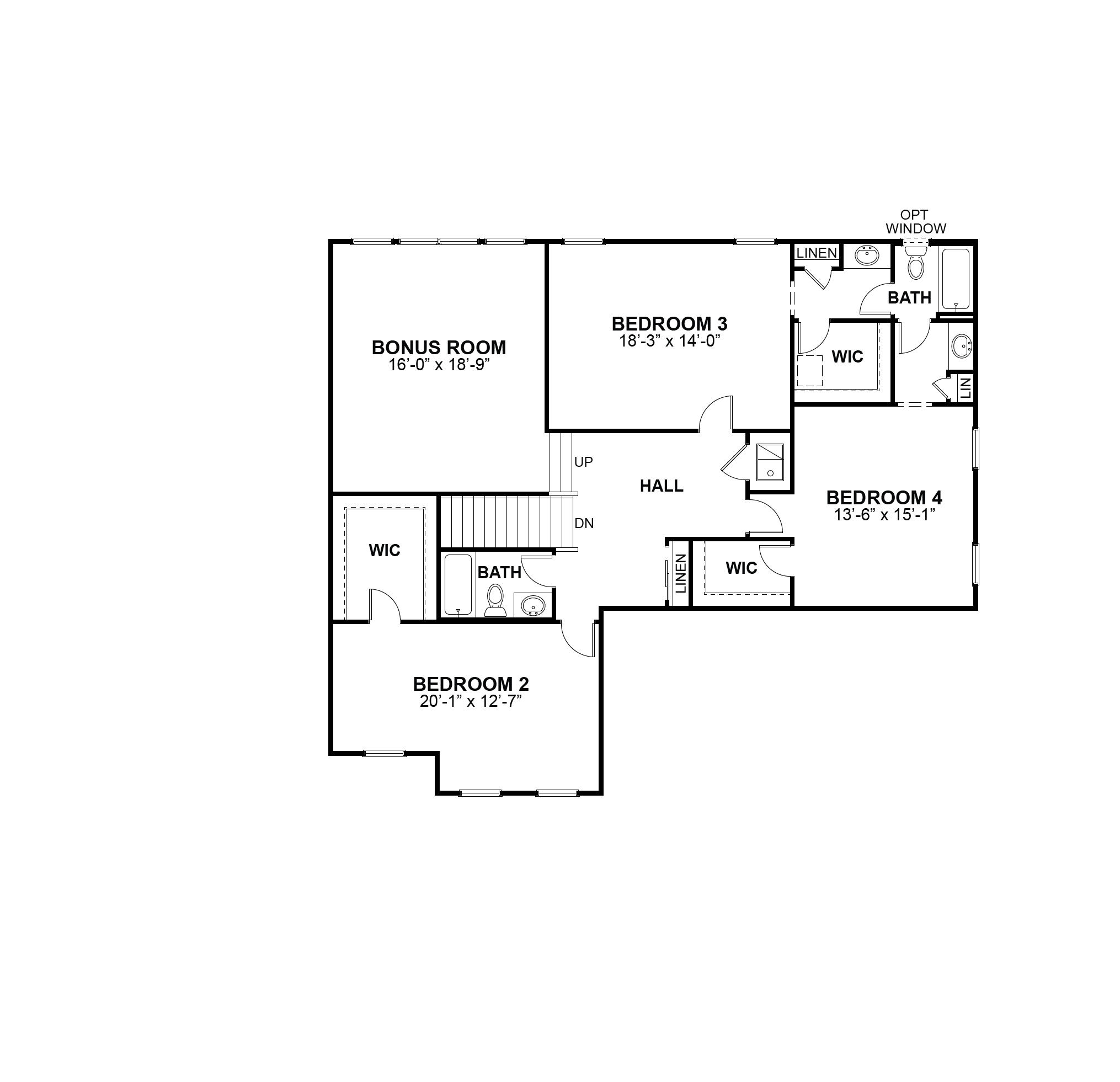 Turnberry second floor plan, McKelvey Homes