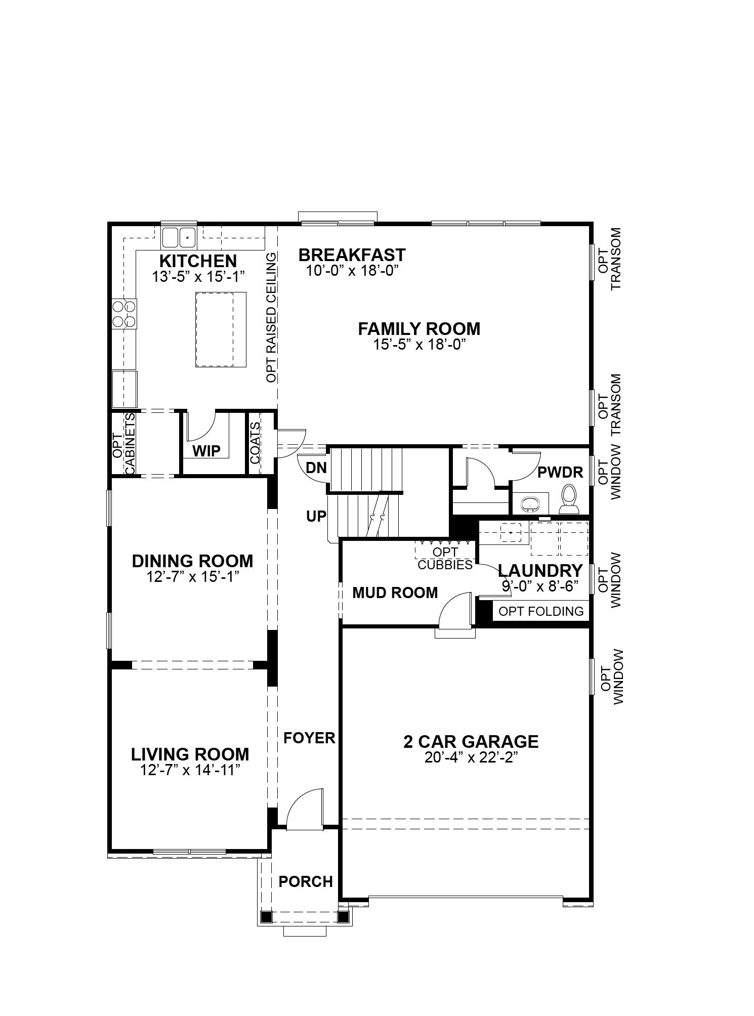 Washington first floor plan, McKelvey Homes